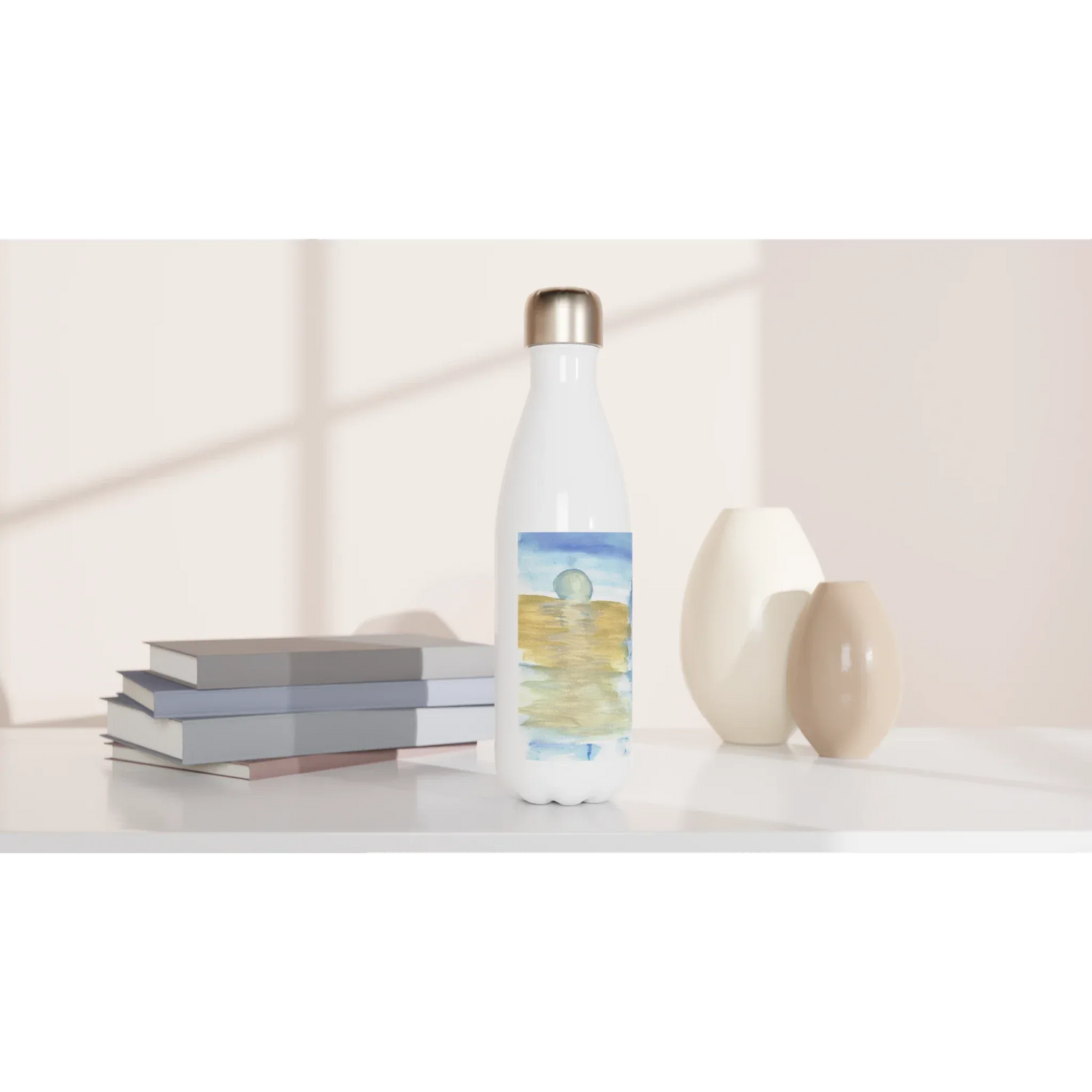 Bouteille isotherme en acier inoxydable 500 ml – Design artistique exclusif Blue Horizon - Laure Leprince - Artiste Peintre