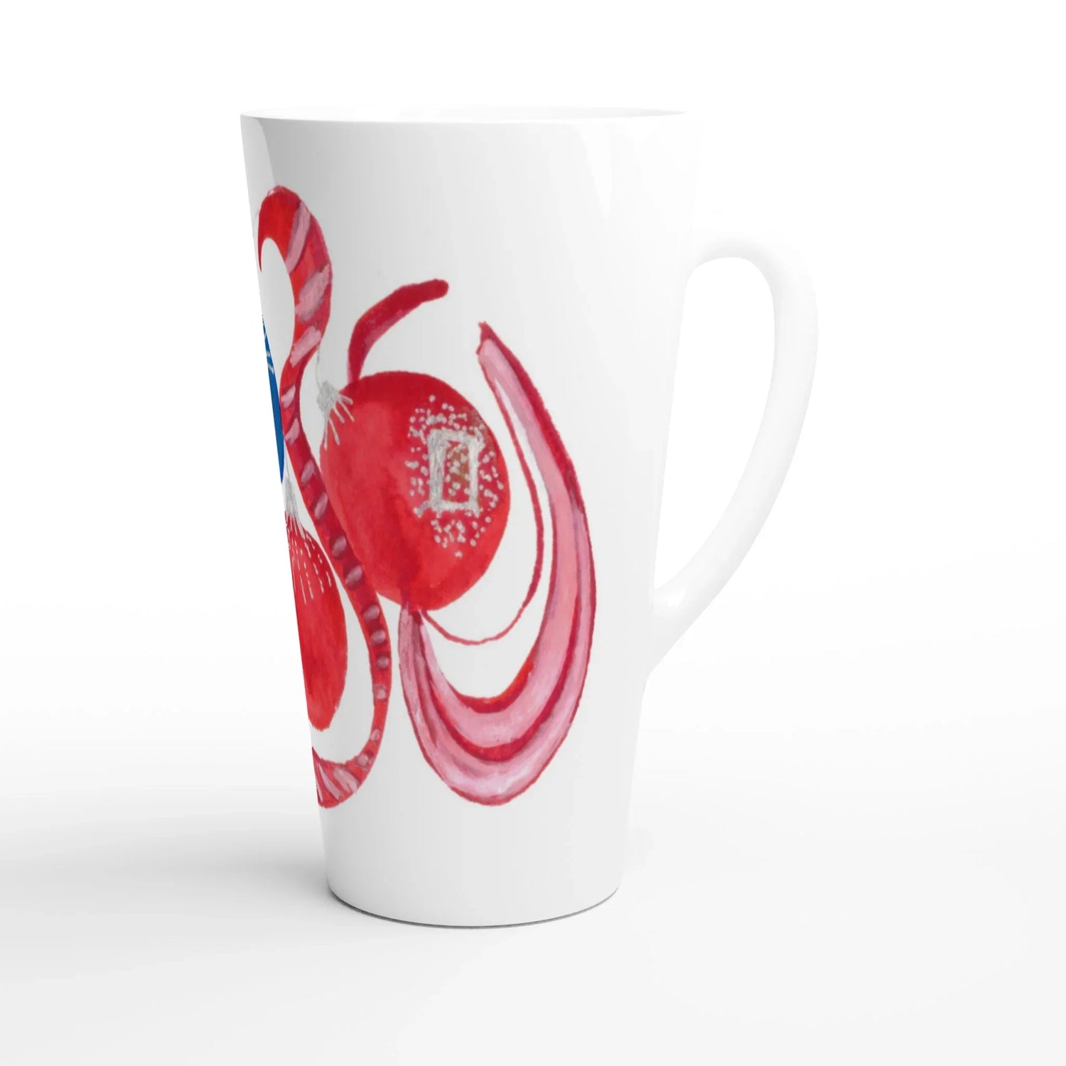 Mug à Latte en Céramique Blanche 500 ml Guirlande – Élégant, durable et brillant - Laure Leprince - Artiste Peintre