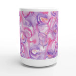 Mug en céramique blanche 44 cl Floraison Intime Grand format, design et qualité durable - Laure Leprince - Artiste Peintre