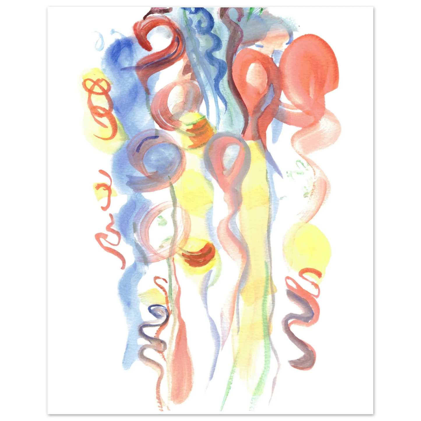 Affiche premium sur papier mat Serpentins – Art mural de qualité supérieure - Laure Leprince - Artiste Peintre
