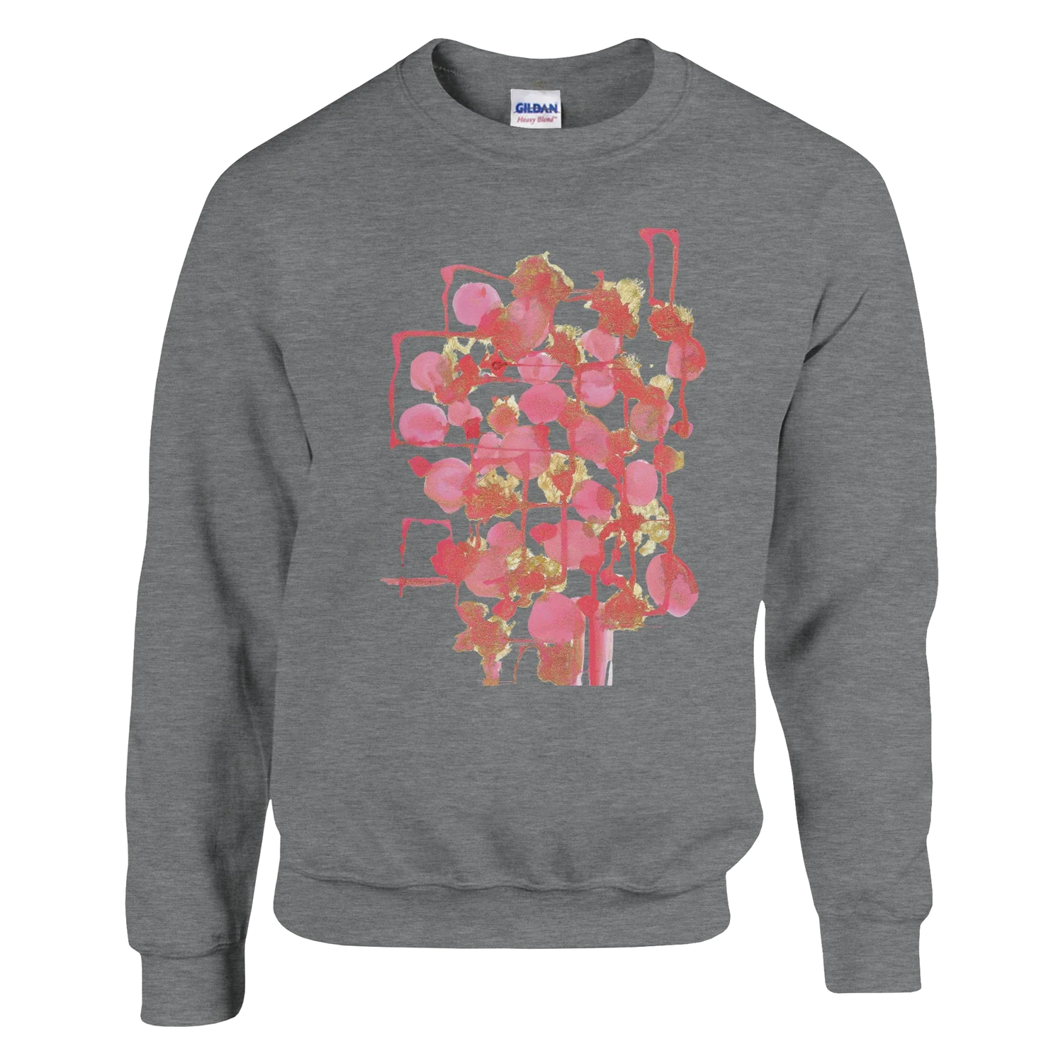 Sweatshirt Unisexe Classique Reseau Framboise – Impression Artistique Multicolore - Laure Leprince - Artiste Peintre
