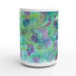 Mug en céramique blanche 44 cl Eclosions Sauvages – Grand format, design et qualité durable - Laure Leprince - Artiste Peintre