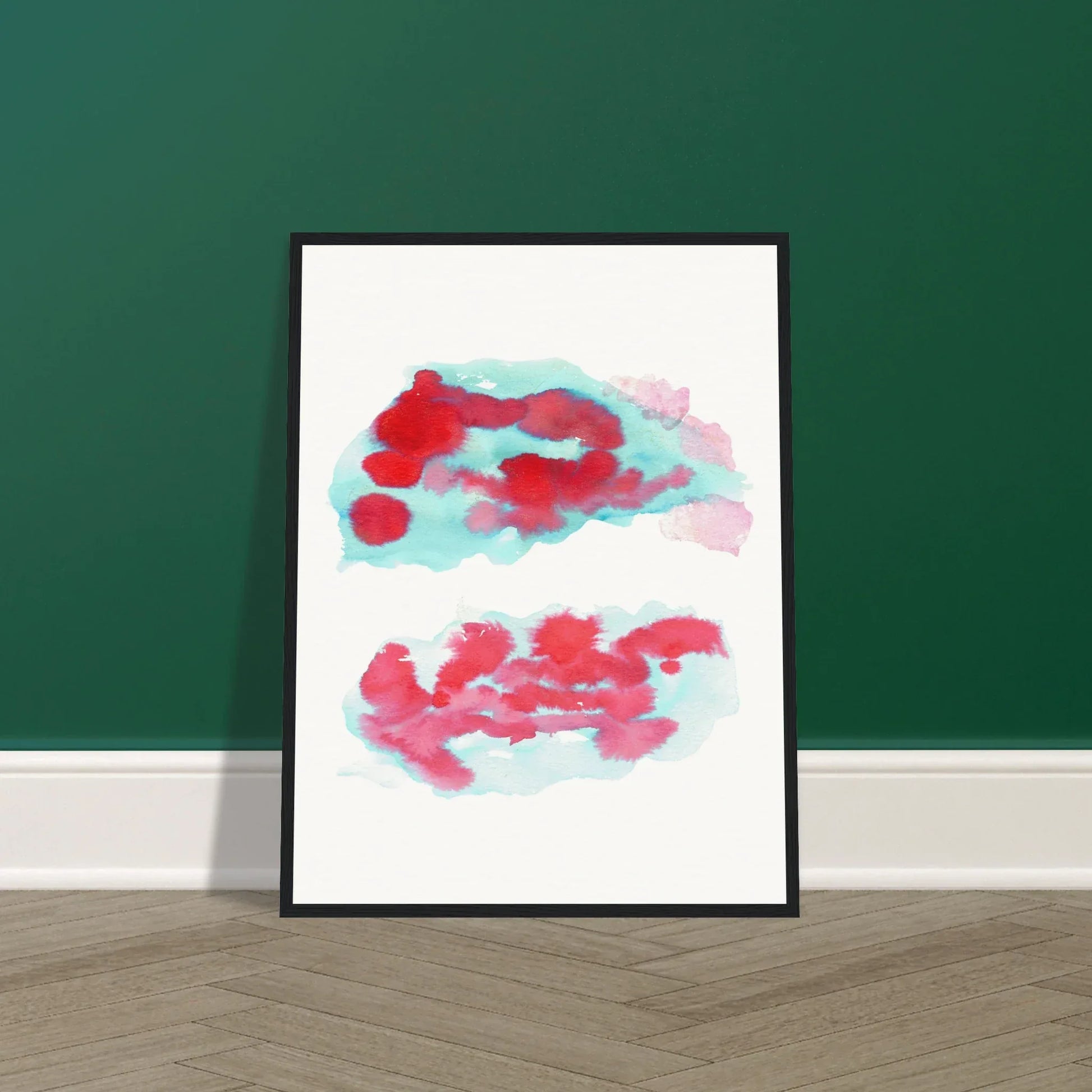 Affiche Encadrée Museum-Quality Matte Paper Wooden Framed Brumes Carmin - Laure Leprince - Artiste Peintre