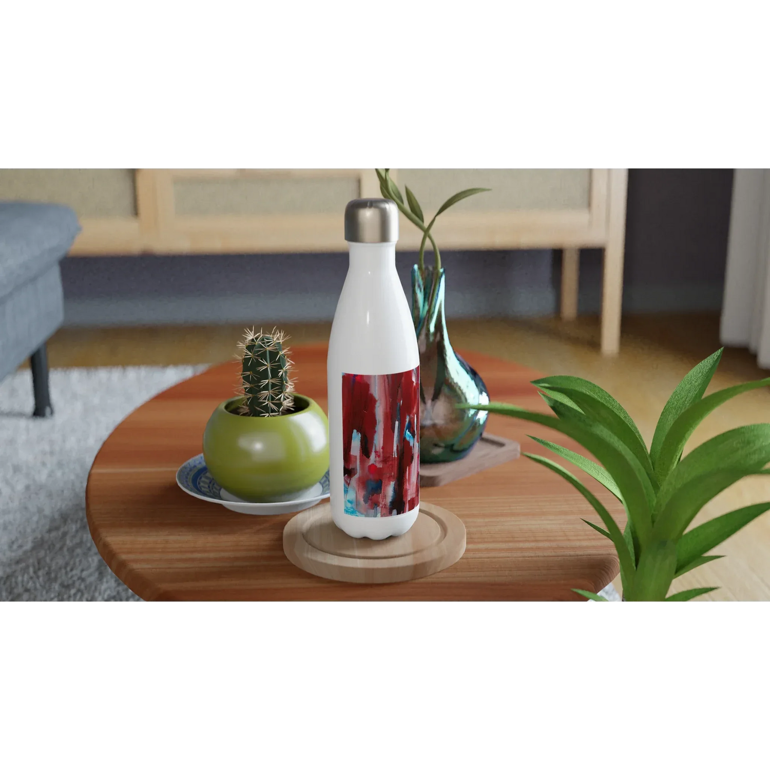 Bouteille isotherme en acier inoxydable 500 ml Crimson Tower – Design artistique exclusif - Laure Leprince - Artiste Peintre