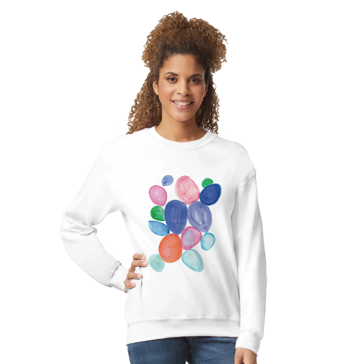 Sweatshirt Unisexe Classique – Impression Artistique Multicolore | Premium Cotton Blend - Laure Leprince - Artiste Peintre