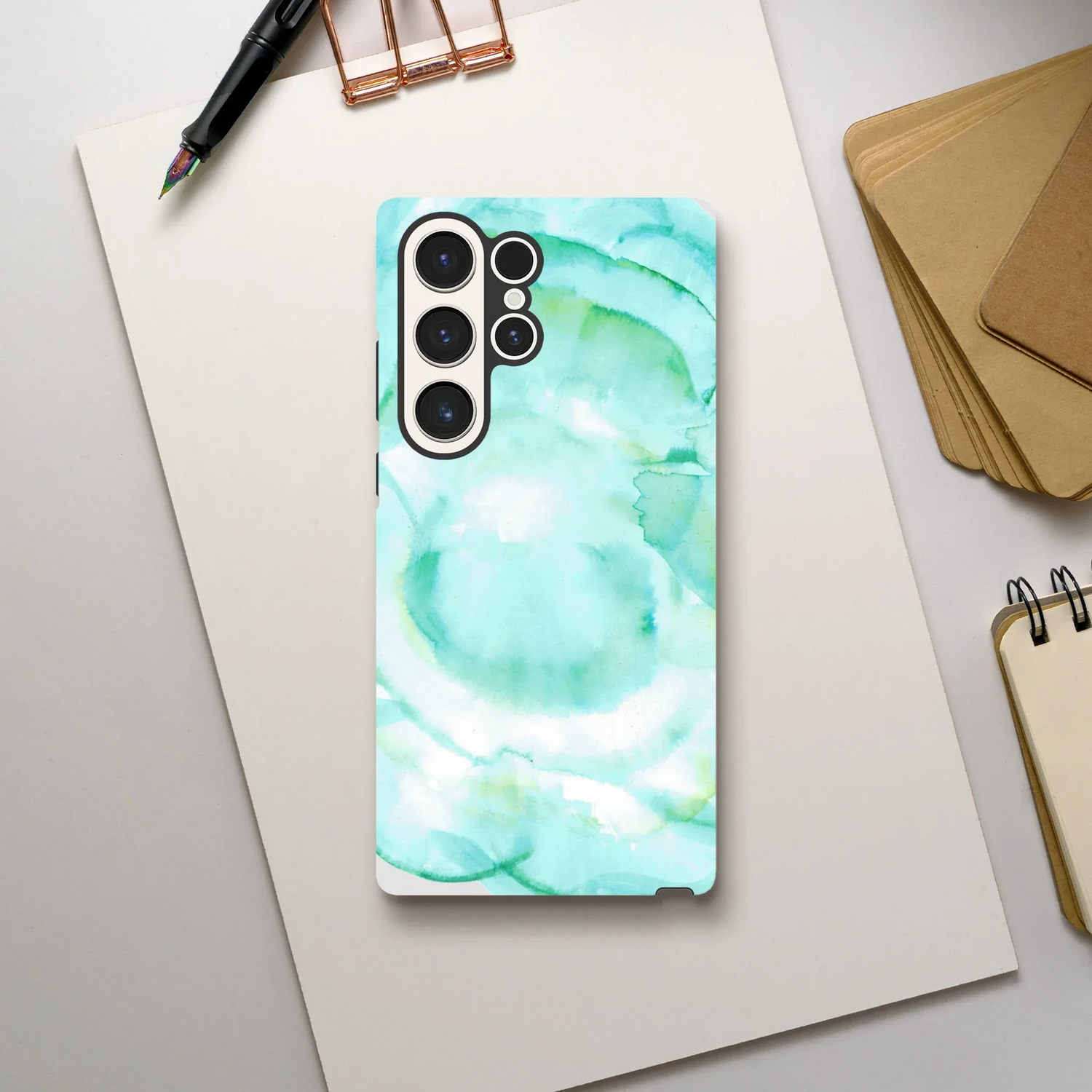 Premium Samsung Tough Case – Design Artistique Aqua Bloom - Laure Leprince - Artiste Peintre