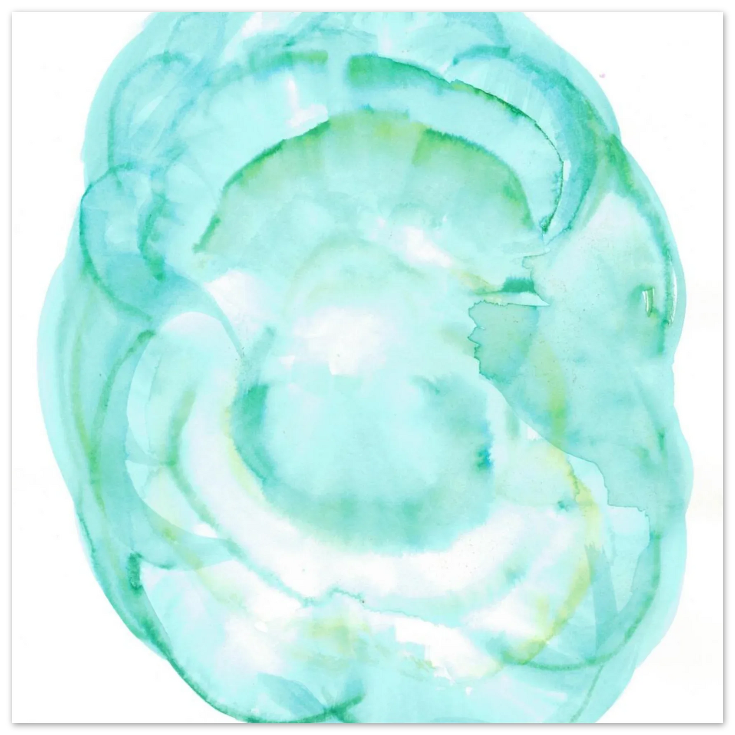 Oceanic Dream Premium Matte Poster - Serene Teal & Green Abstract Watercolor Art - Laure Leprince - Artiste Peintre