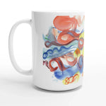 Mug en céramique blanche 44 cl Serpentins – Grand format, design et qualité durable - Laure Leprince - Artiste Peintre