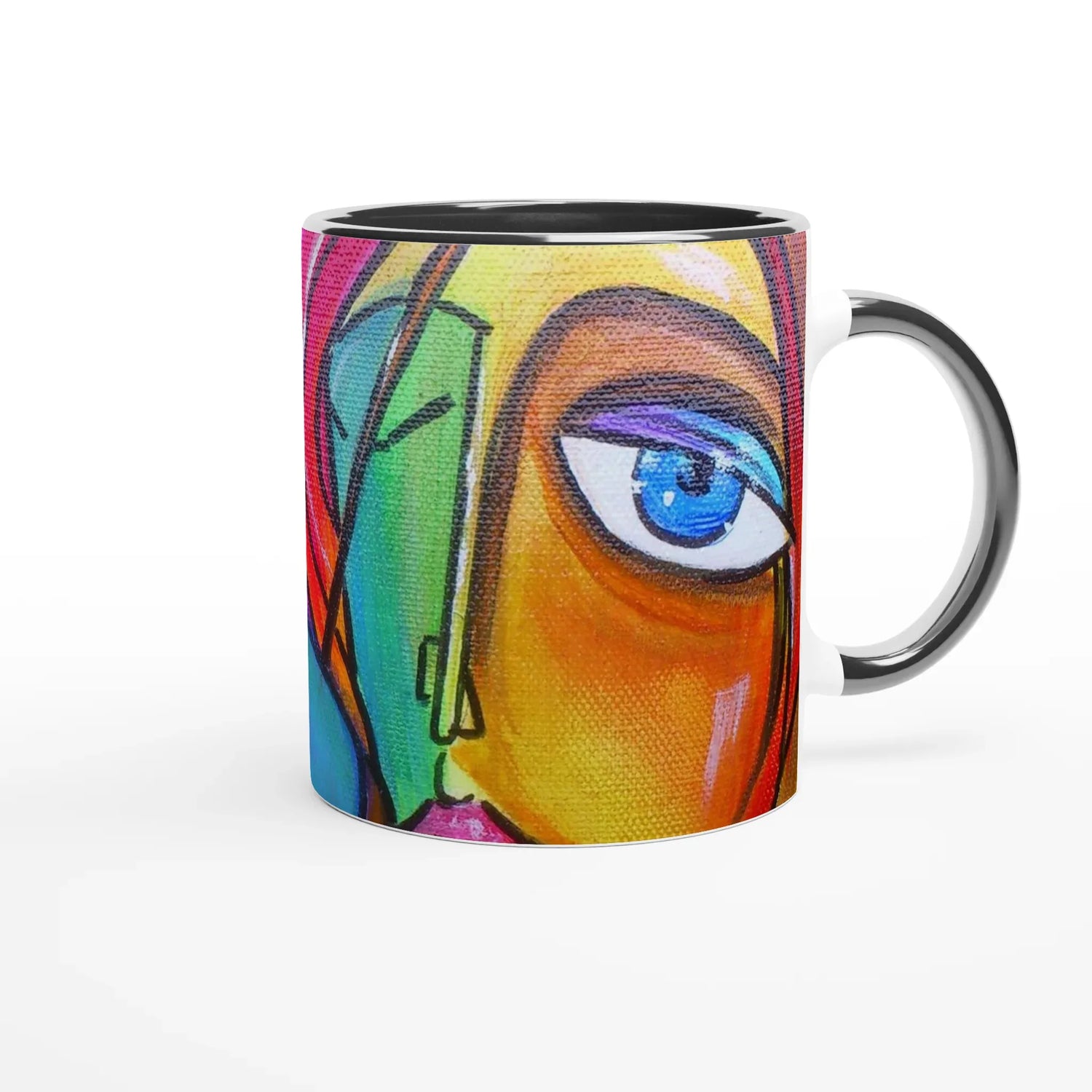 Mug en céramique 325 ml à bord coloré trouncho – Élégant et éclatant - Laure Leprince - Artiste Peintre