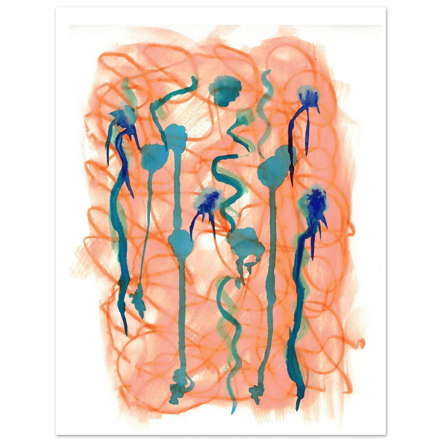 Premium Matte Paper Poster Aquarelle Originale RDJ3-8 - Laure Leprince - Artiste Peintre