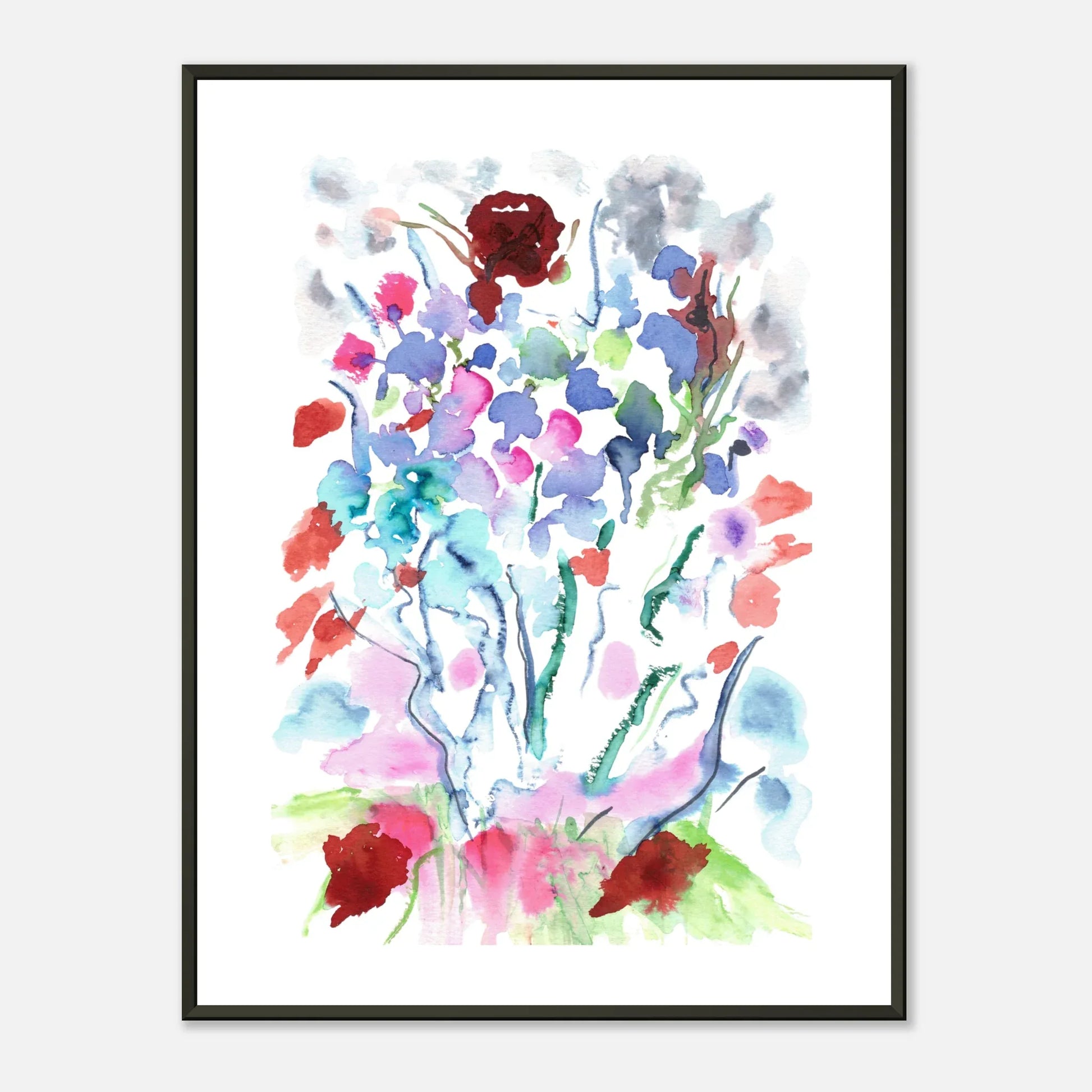 Classic Semi-Glossy Paper Metal Framed Poster Floral - Laure Leprince - Artiste Peintre