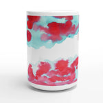 Mug en céramique blanche 44 cl Brumes Carmin – Grand format, design et qualité durable - Laure Leprince - Artiste Peintre