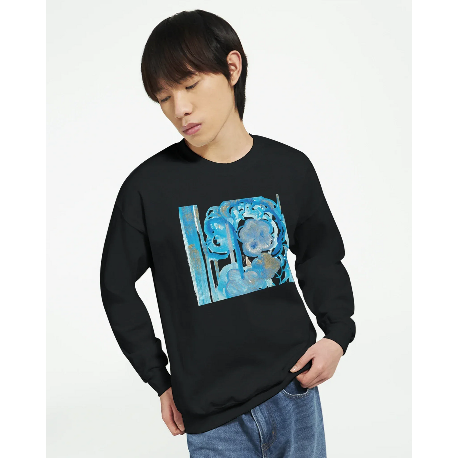 Sweatshirt Unisexe Classique Ocean Bloom – Impression Artistique Multicolore - Laure Leprince - Artiste Peintre