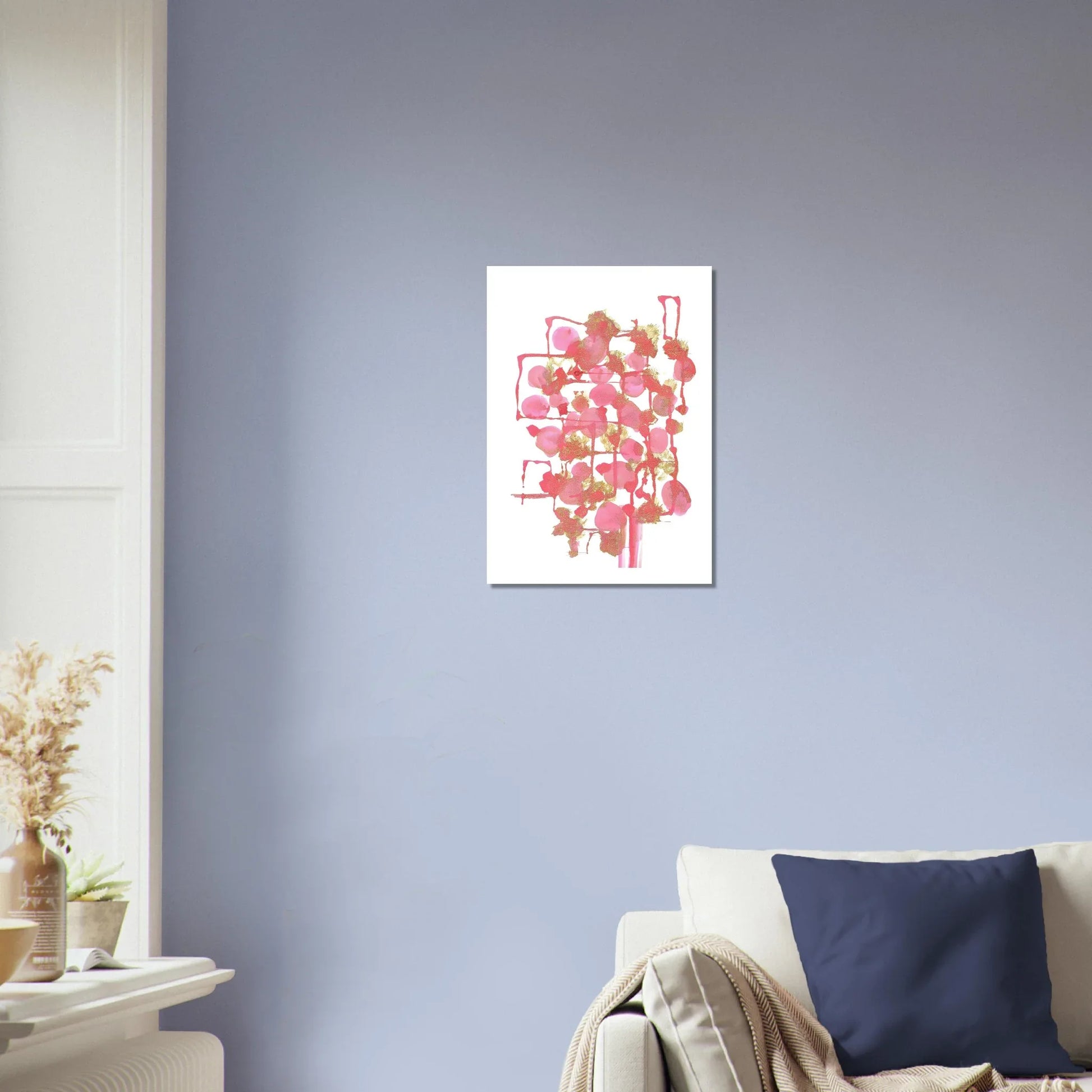 Affiche premium sur papier mat Reseau Framboise – Art mural de qualité supérieure - Laure Leprince - Artiste Peintre