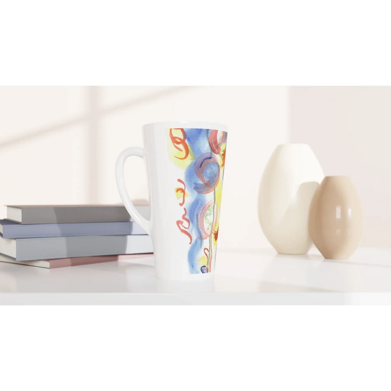Mug à Latte en Céramique Blanche 500 ml Urban Parade – Élégant, durable et brillant - Laure Leprince - Artiste Peintre