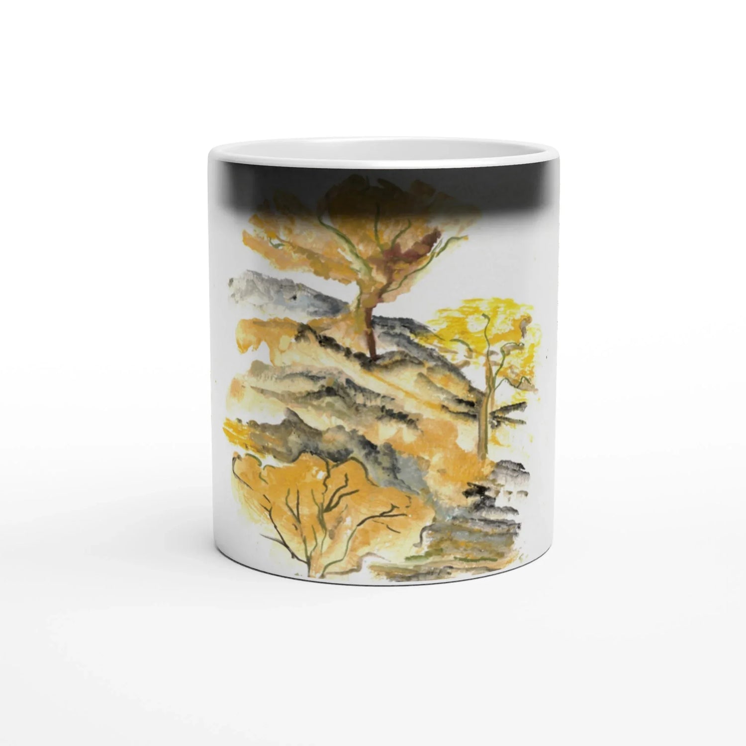 Mug magique en céramique 325 ml Colline d'or – Révèlez votre motif à la chaleur - Laure Leprince - Artiste Peintre