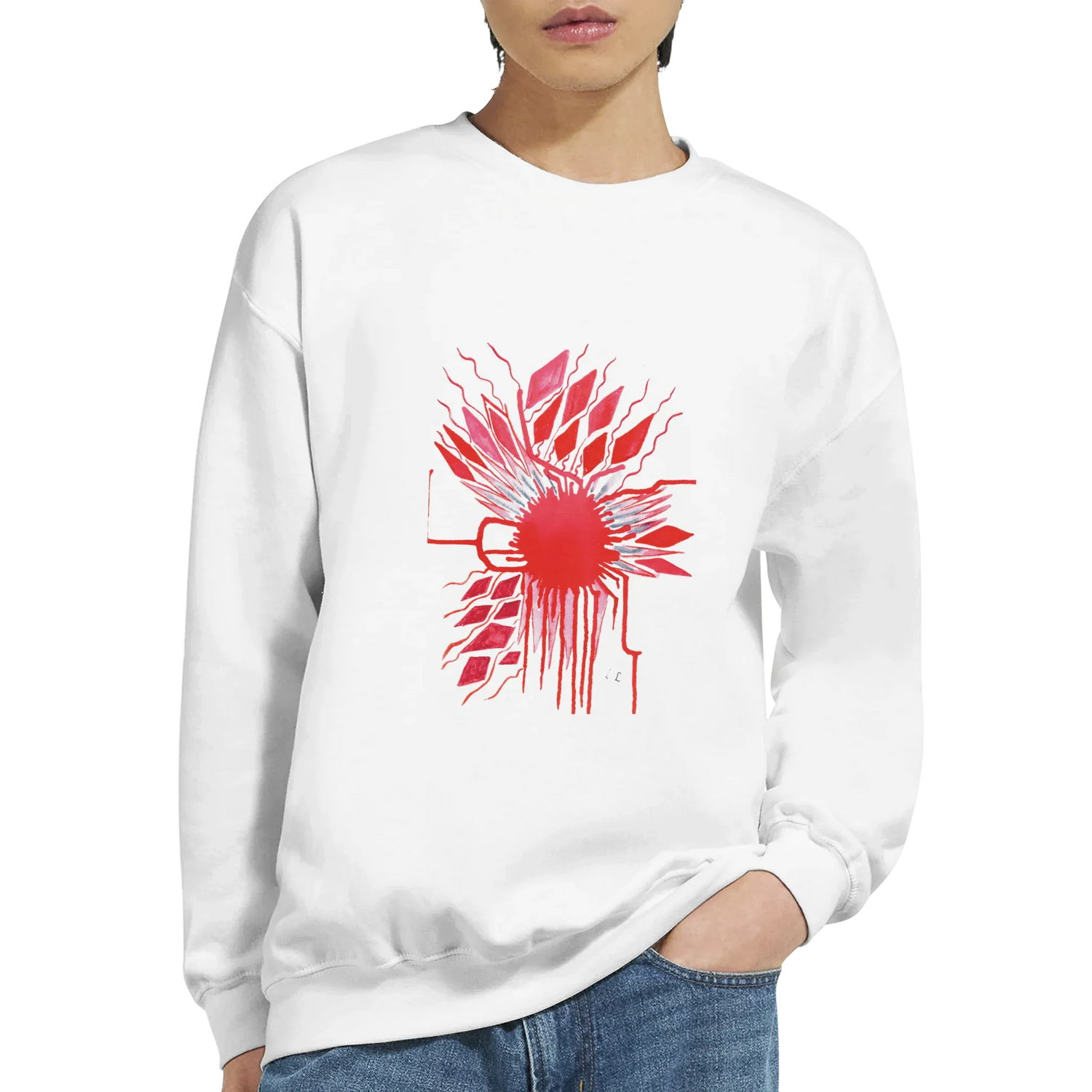 Sweatshirt Unisexe Classique Red– Impression Artistique Multicolore - Laure Leprince - Artiste Peintre