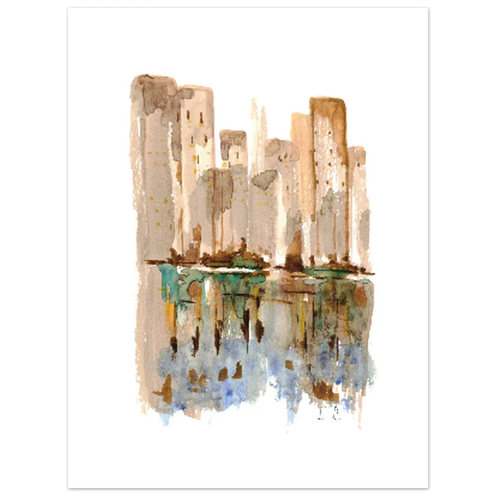 Affiche premium sur papier mat City – Art mural de qualité supérieure - Laure Leprince - Artiste Peintre