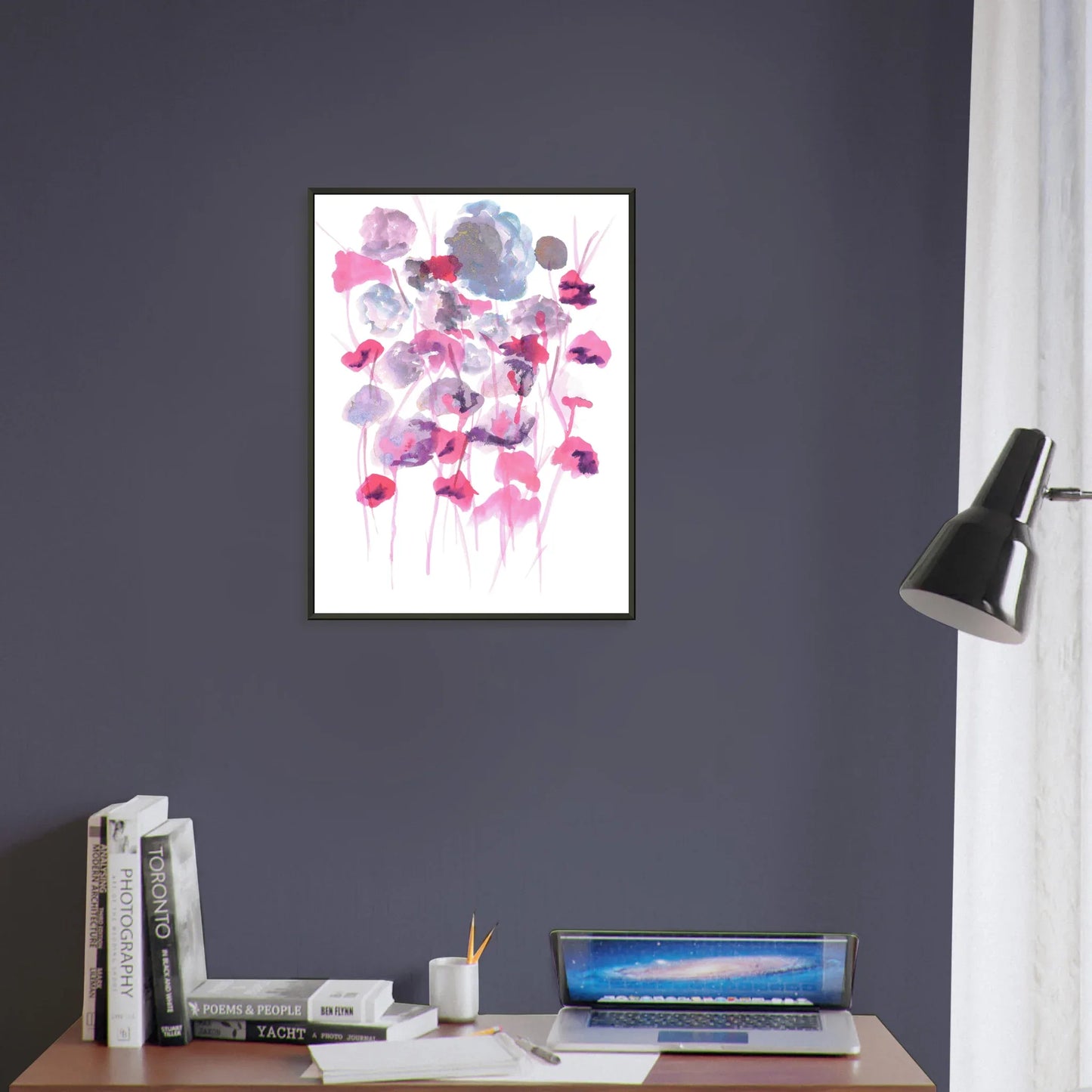 Classic Semi-Glossy Paper Metal Framed Poste Jardin des Ombrelles - Laure Leprince - Artiste Peintre