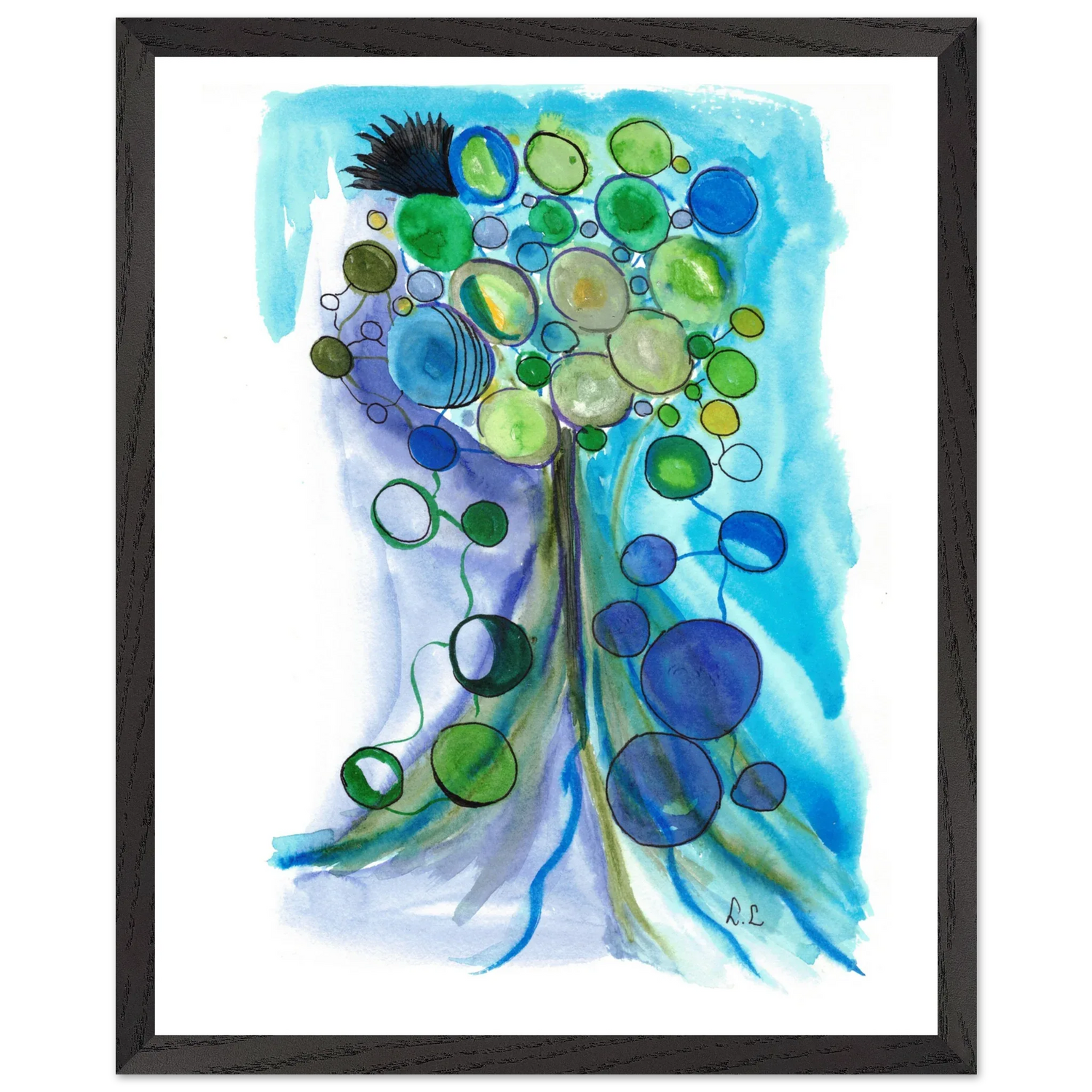 Premium Wooden Framed Poster With Premium Matte Paper Ecophères - Laure Leprince - Artiste Peintre