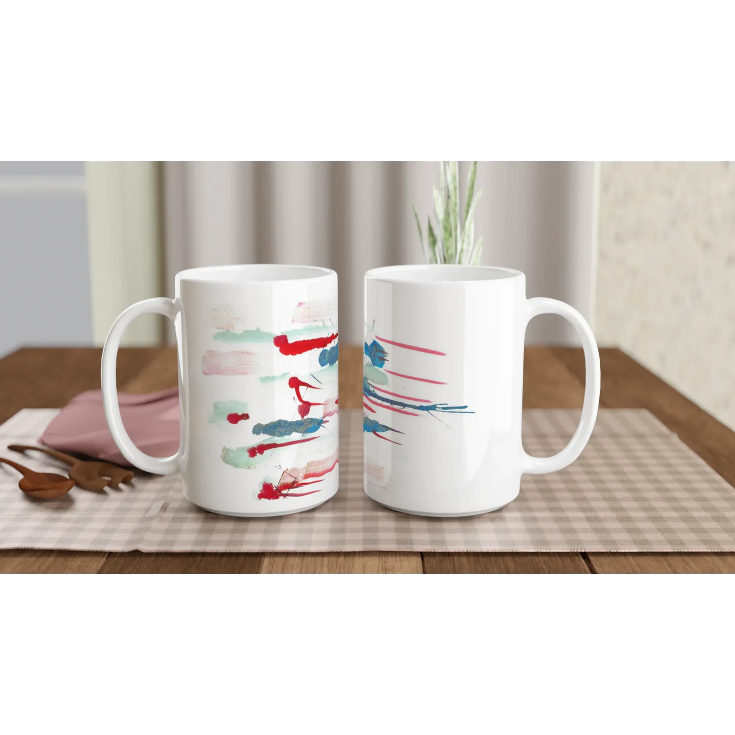Mug en céramique blanche 44 cl Personnages – Grand format, design et qualité durable - Laure Leprince - Artiste Peintre