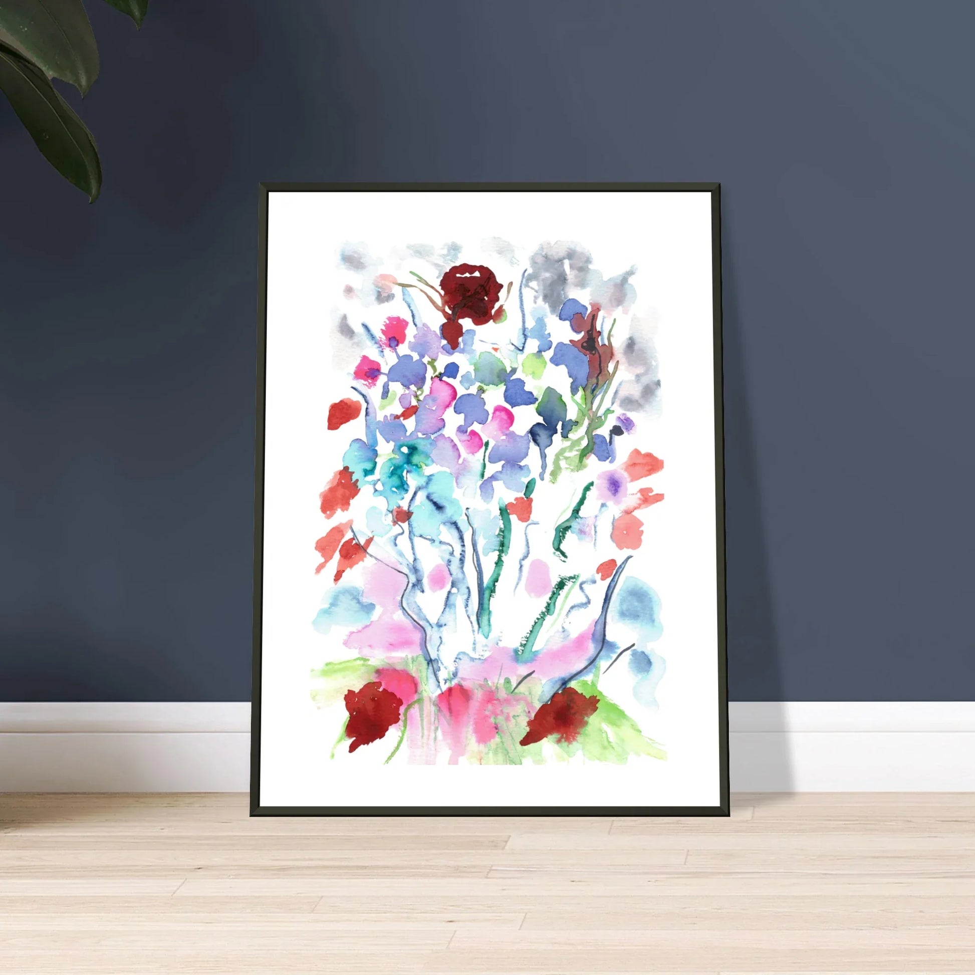 Classic Semi-Glossy Paper Metal Framed Poster Floral - Laure Leprince - Artiste Peintre