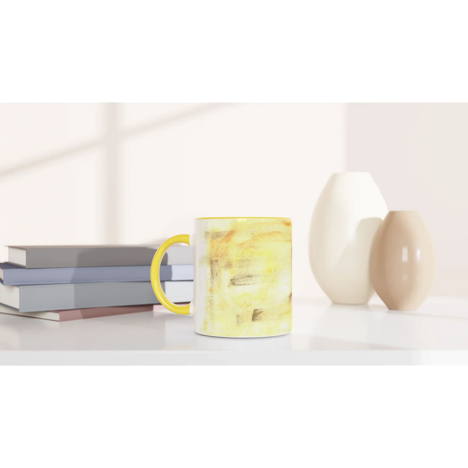 Mug 11oz - 325 ml - Ceramic Mug with Color Insiden Golden Haze - Laure Leprince - Artiste Peintre