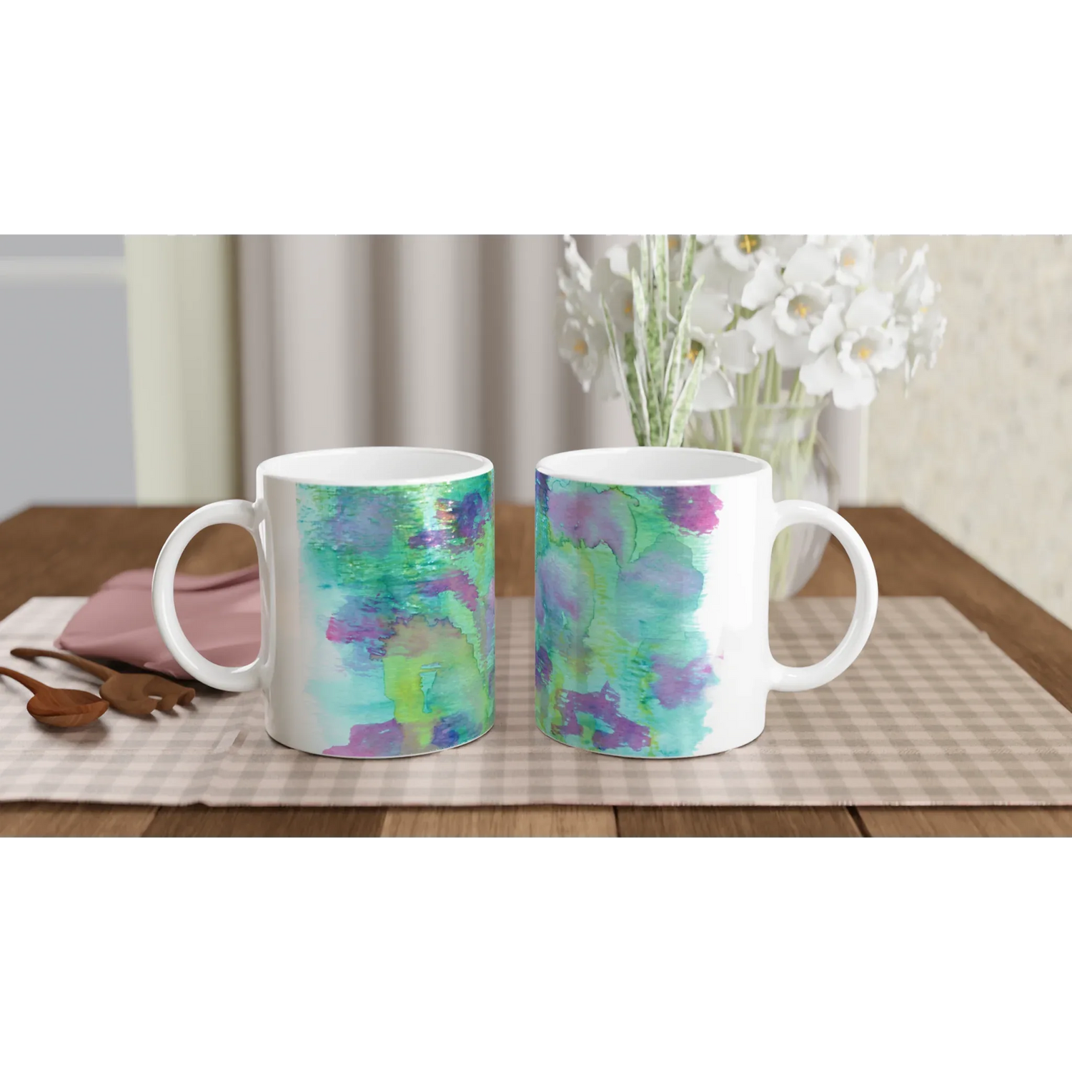 Mug en Céramique 11oz –Eclosions Sauvages - Laure Leprince - Artiste Peintre
