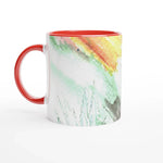 White 11oz Ceramic Mug with Color Inside Lavander Drift - Laure Leprince - Artiste Peintre