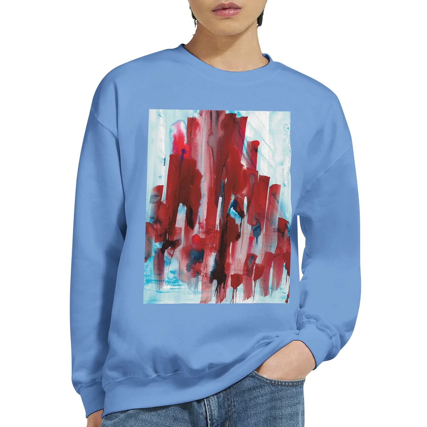 Sweatshirt Unisexe Classique Crimson Tower– Impression Artistique Multicolore - Laure Leprince - Artiste Peintre