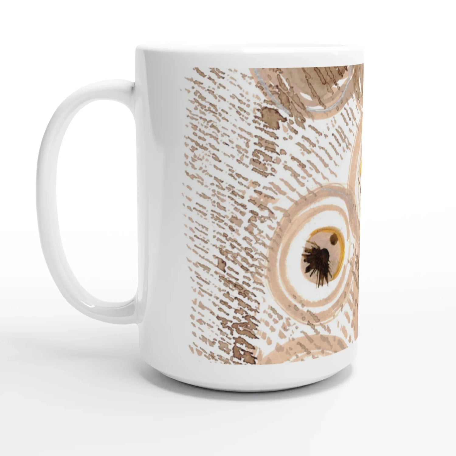 Mug en céramique blanche 44 cl Sables stellaires – Grand format, design et qualité durable - Laure Leprince - Artiste Peintre