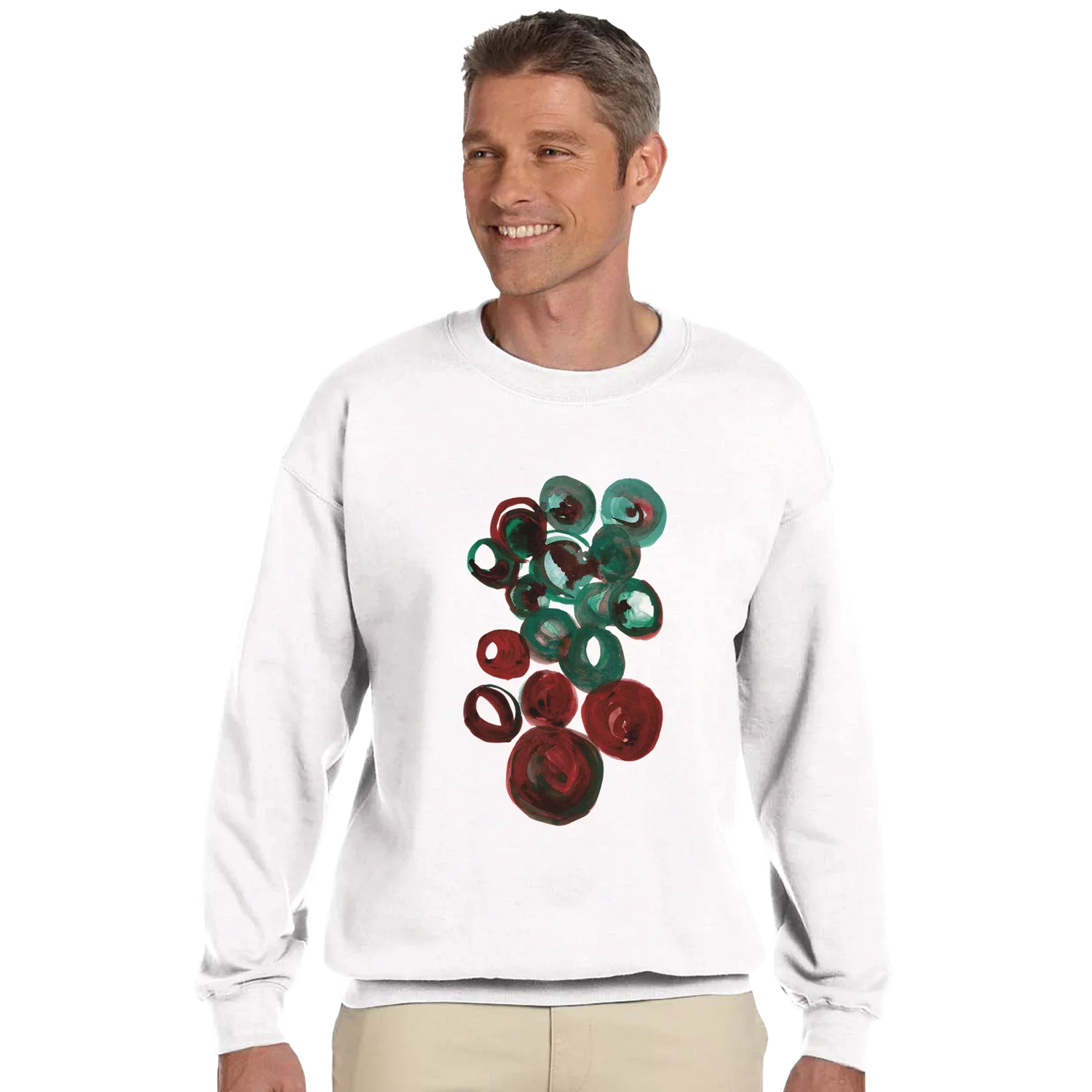 Sweatshirt Unisexe Classique Resonance Emeraude – Impression Artistique Multicolore - Laure Leprince - Artiste Peintre