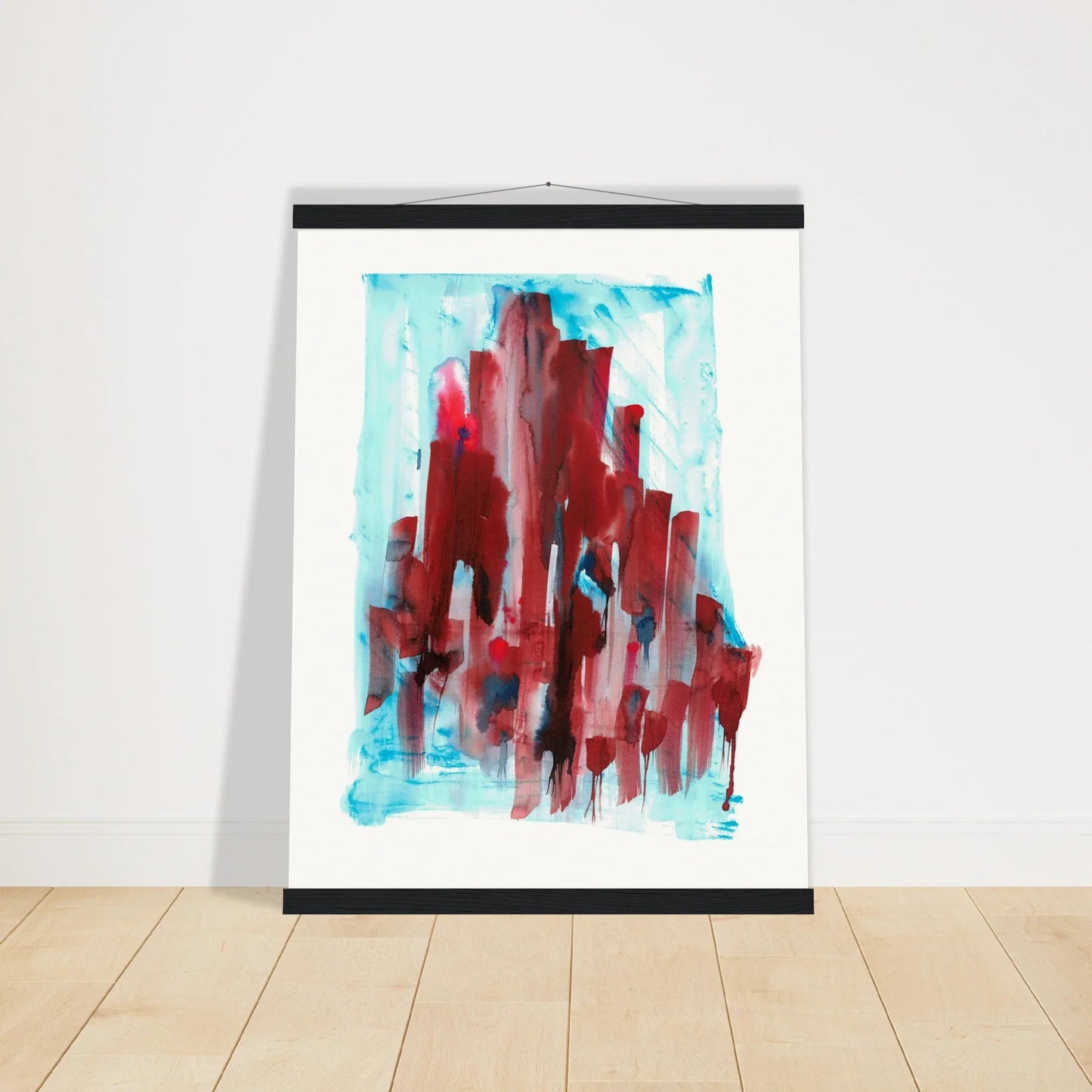 Museum-Quality Matte Paper Poster with Hanger Crimson Tower - Laure Leprince - Artiste Peintre