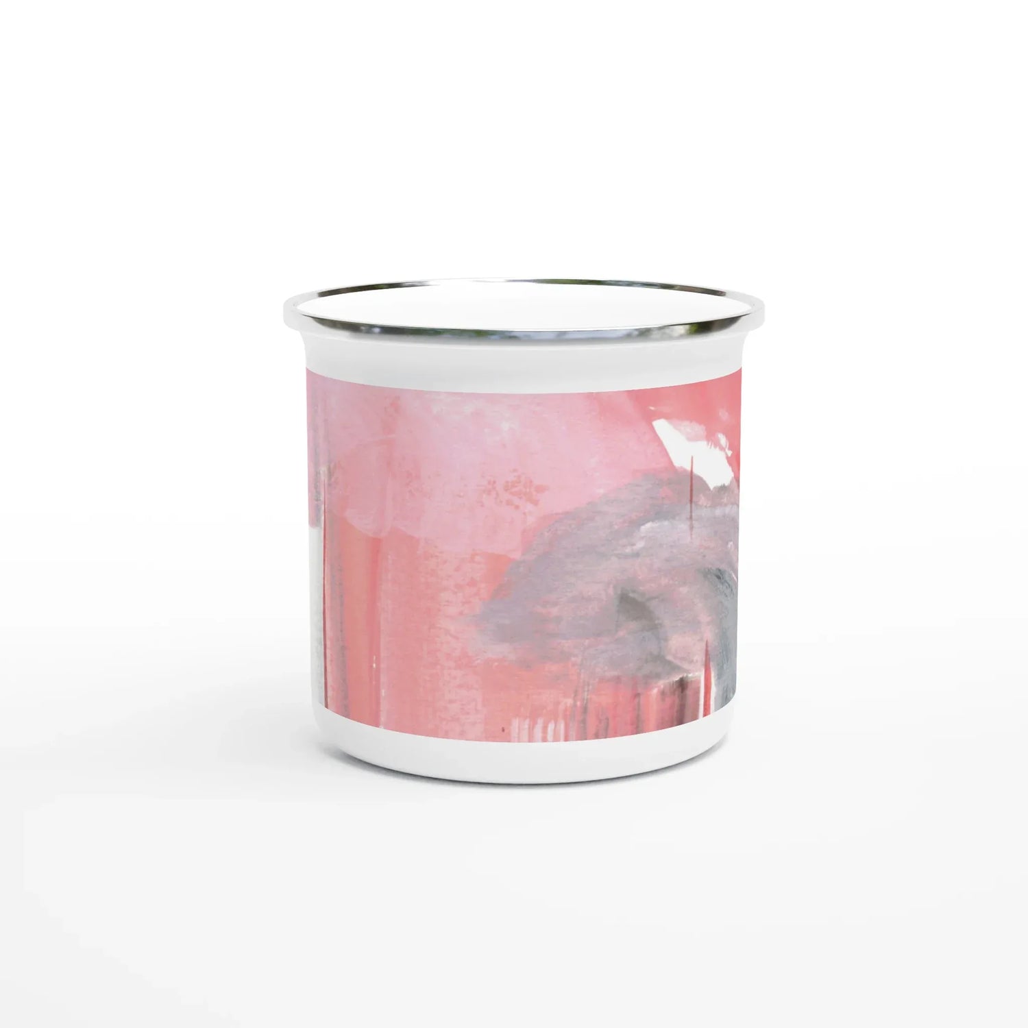 Mug en émail blanc 35 cl Blush Cascade – Léger, vintage et résistant - Laure Leprince - Artiste Peintre
