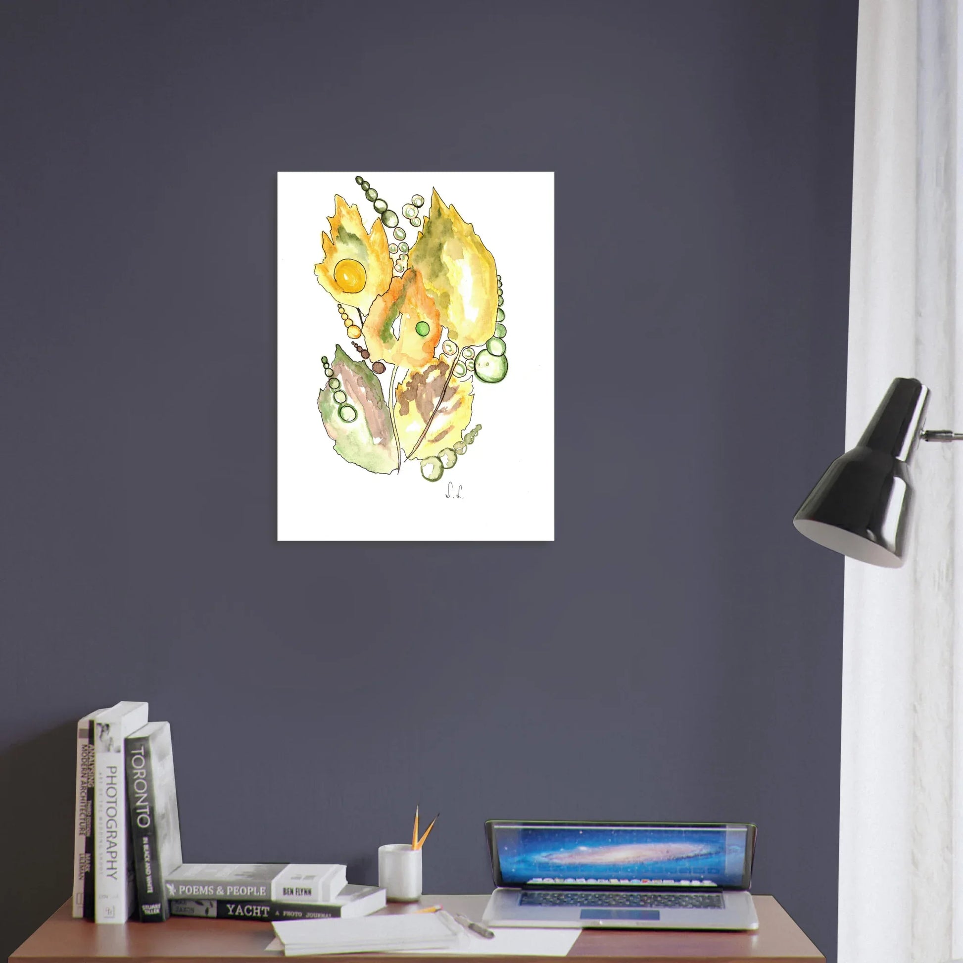 Affiche Encadrée Museum-Quality Matte Paper Wooden Framed Feuillaison - Laure Leprince - Artiste Peintre