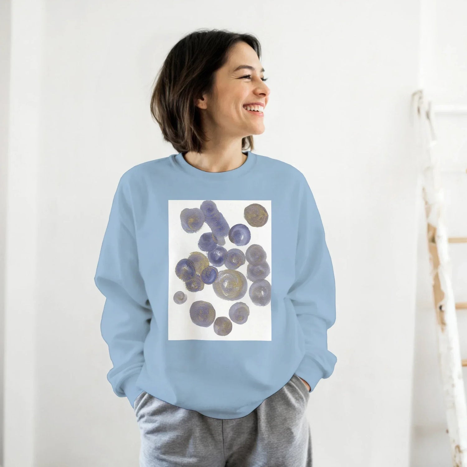Sweatshirt Unisexe Classique Spheres – Impression Artistique Multicolore - Laure Leprince - Artiste Peintre