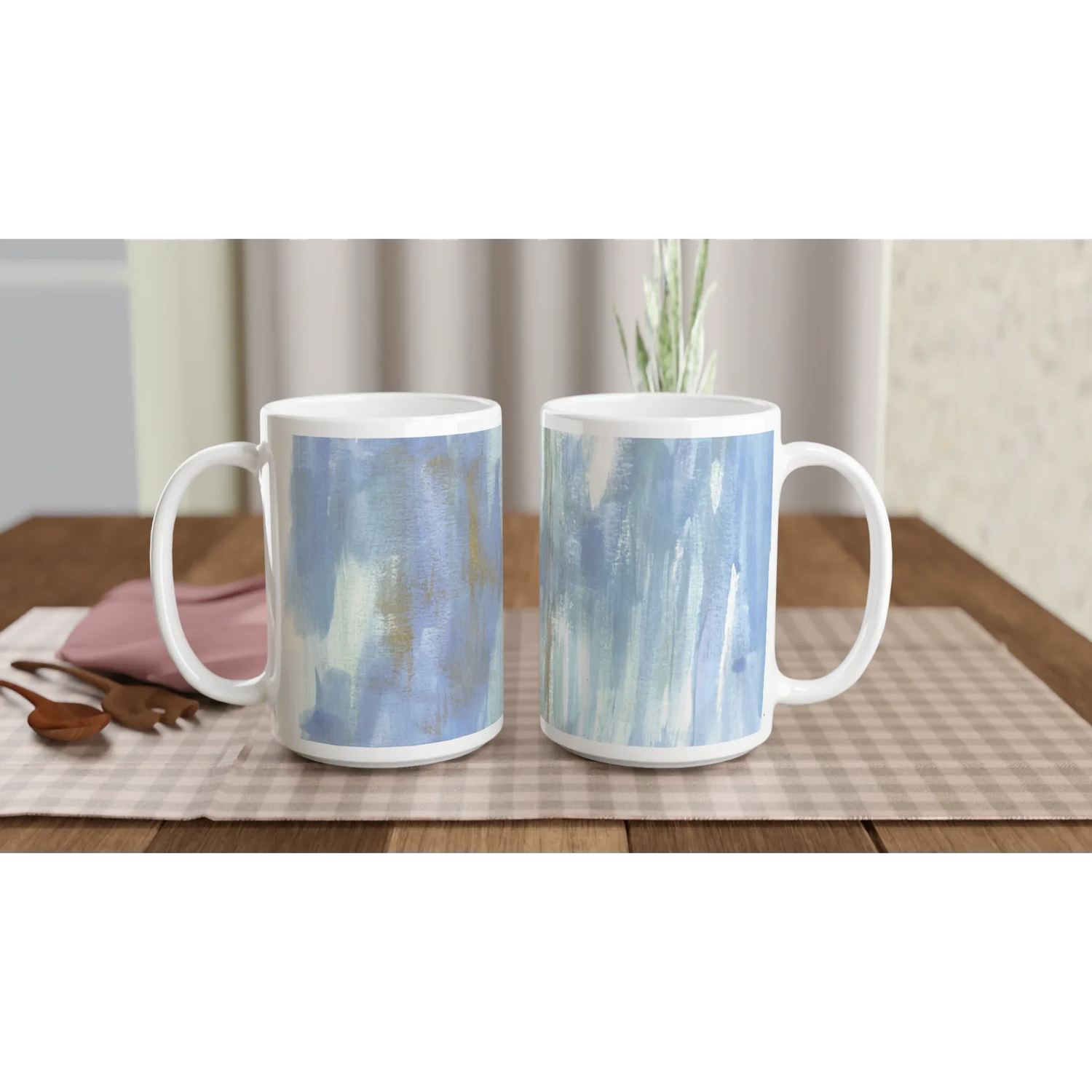 Mug en céramique blanche 44 Silent Water– Grand format, design et qualité durable - Laure Leprince - Artiste Peintre