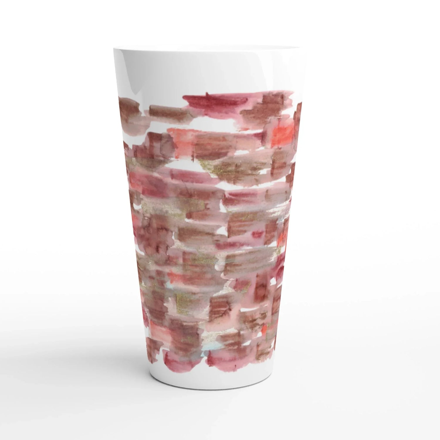 Mug à Latte en Céramique Blanche 500 ml Terracota waves – Élégant, durable et brillant - Laure Leprince - Artiste Peintre