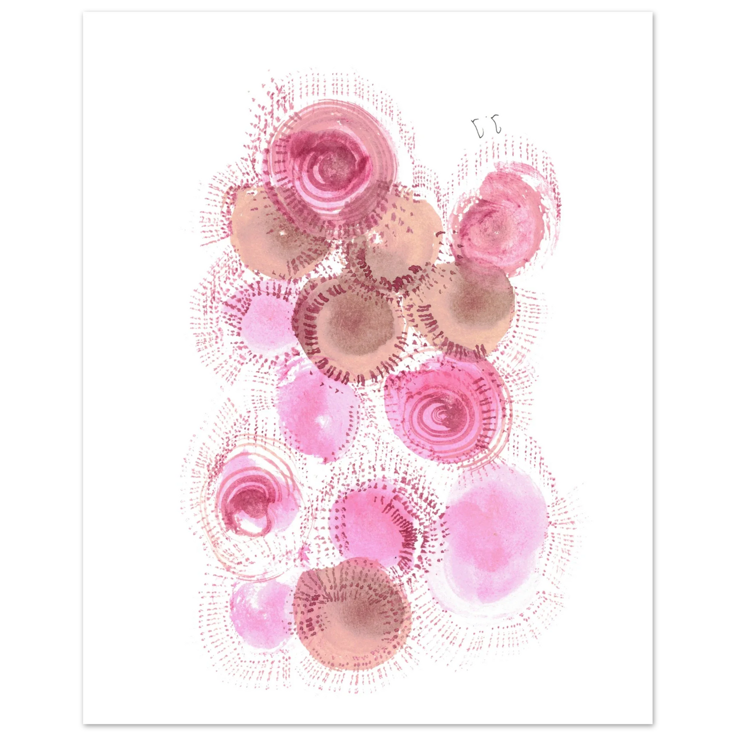Affiche premium sur papier mat Rose – Art mural de qualité supérieure - Laure Leprince - Artiste Peintre