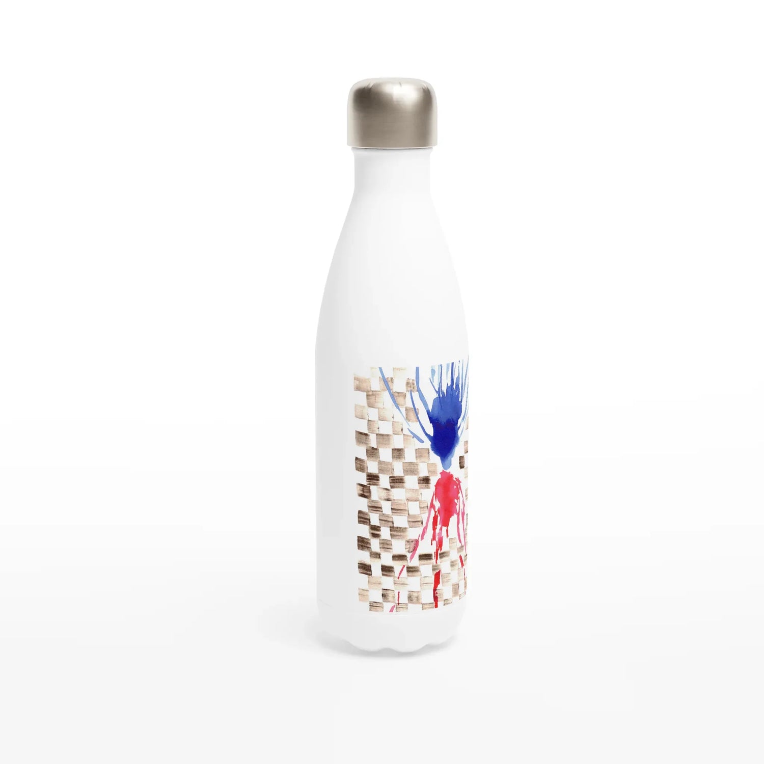 Bouteille isotherme en acier inoxydable 500 ml damier – Design artistique exclusif - Laure Leprince - Artiste Peintre