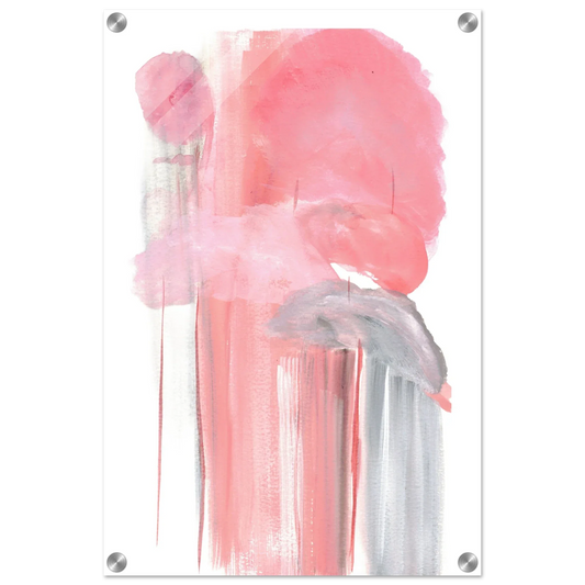 Impression sur acrylique brillante Blush Cascade| Art contemporain par Laure Leprince - Laure Leprince - Artiste Peintre