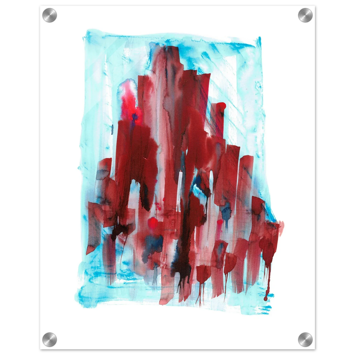 Impression sur acrylique brillante Crimson Tower| Art contemporain par Laure Leprince - Laure Leprince - Artiste Peintre