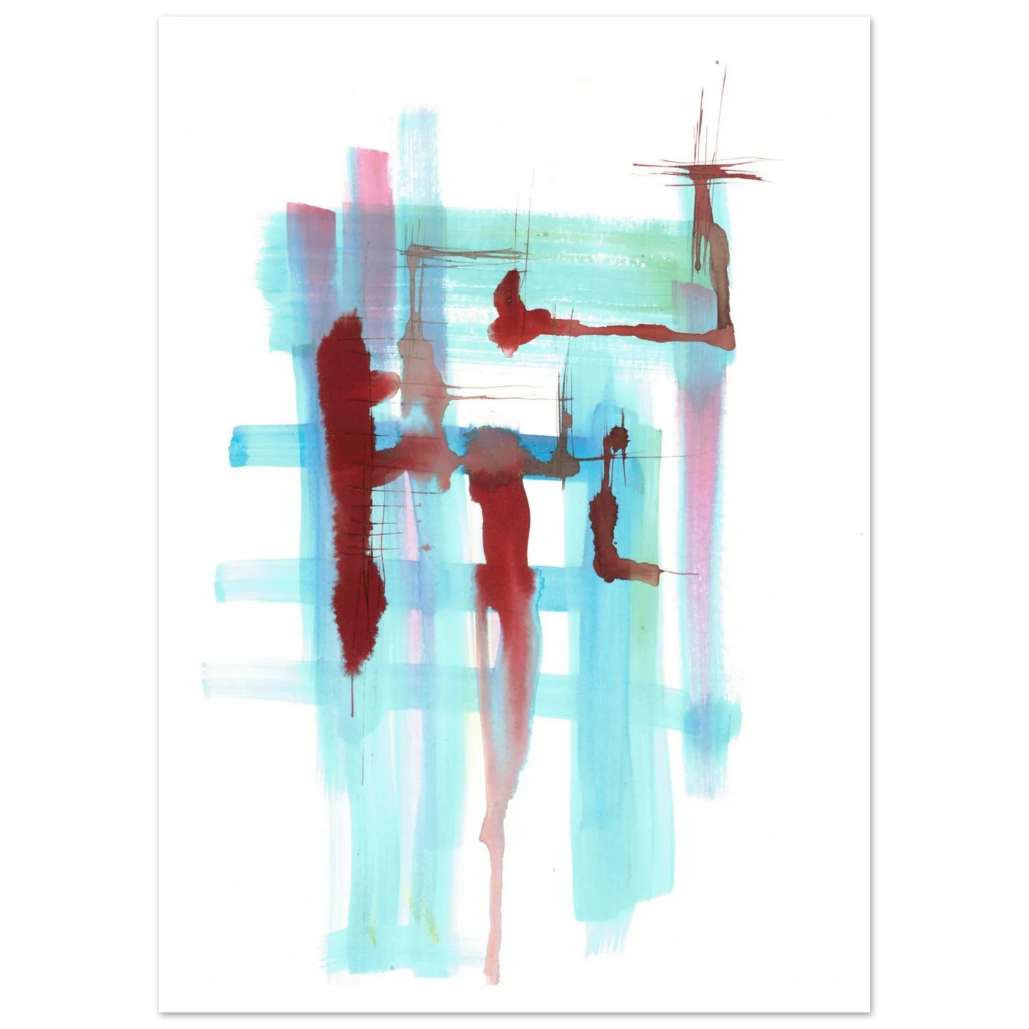 Premium Matte Paper Poster Aquarelle Originale RDJ3-10 - Laure Leprince - Artiste Peintre