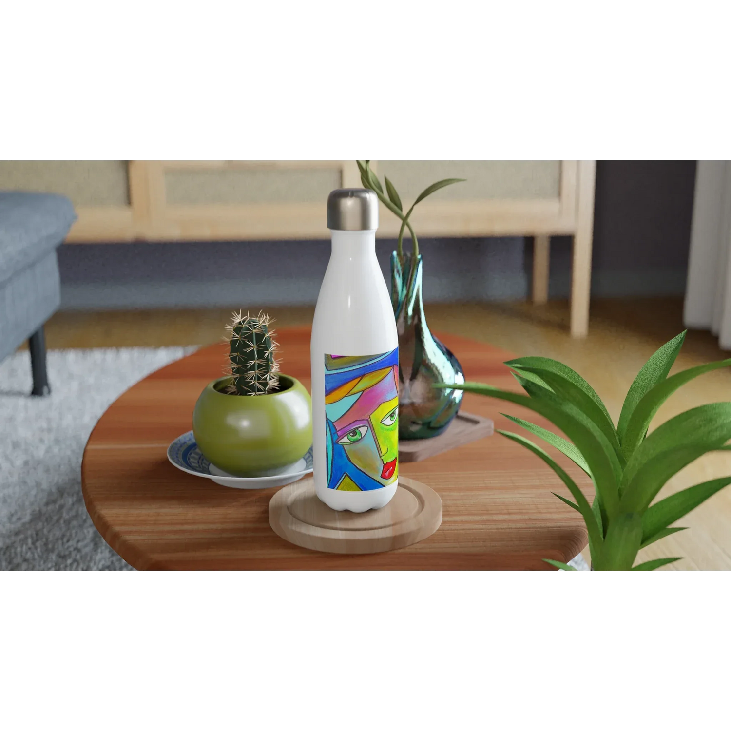 Bouteille isotherme en acier inoxydable 500 ml – Design artistique exclusif - Laure Leprince - Artiste Peintre