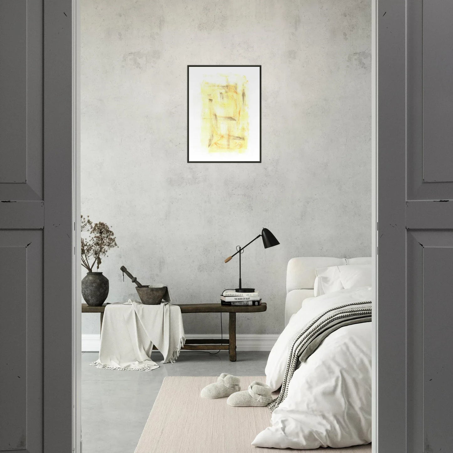 Classic Semi-Glossy Paper Metal Framed Post Golden Haze - Laure Leprince - Artiste Peintre