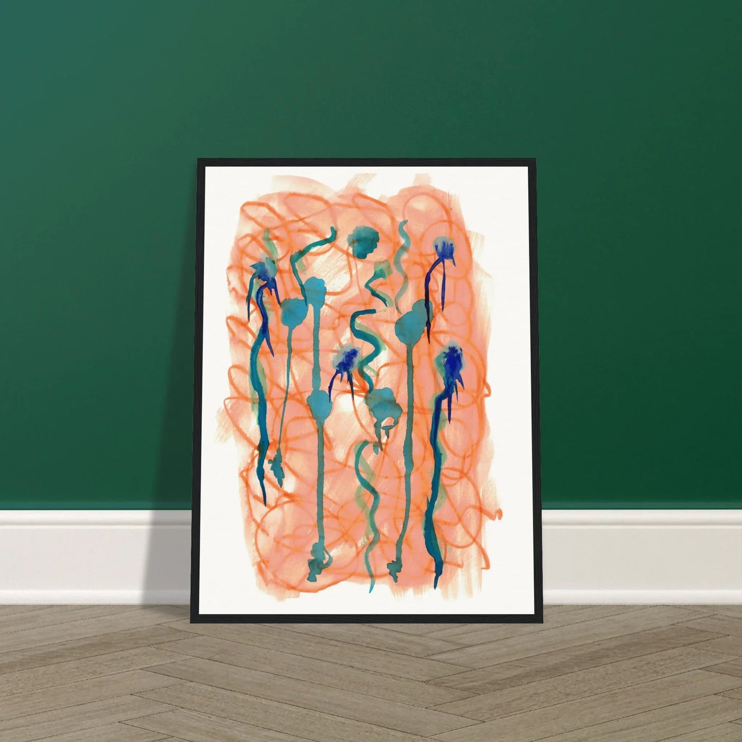 Affiche Encadrée Museum-Quality Matte Paper Wooden Framed Saphir Ambre - Laure Leprince - Artiste Peintre