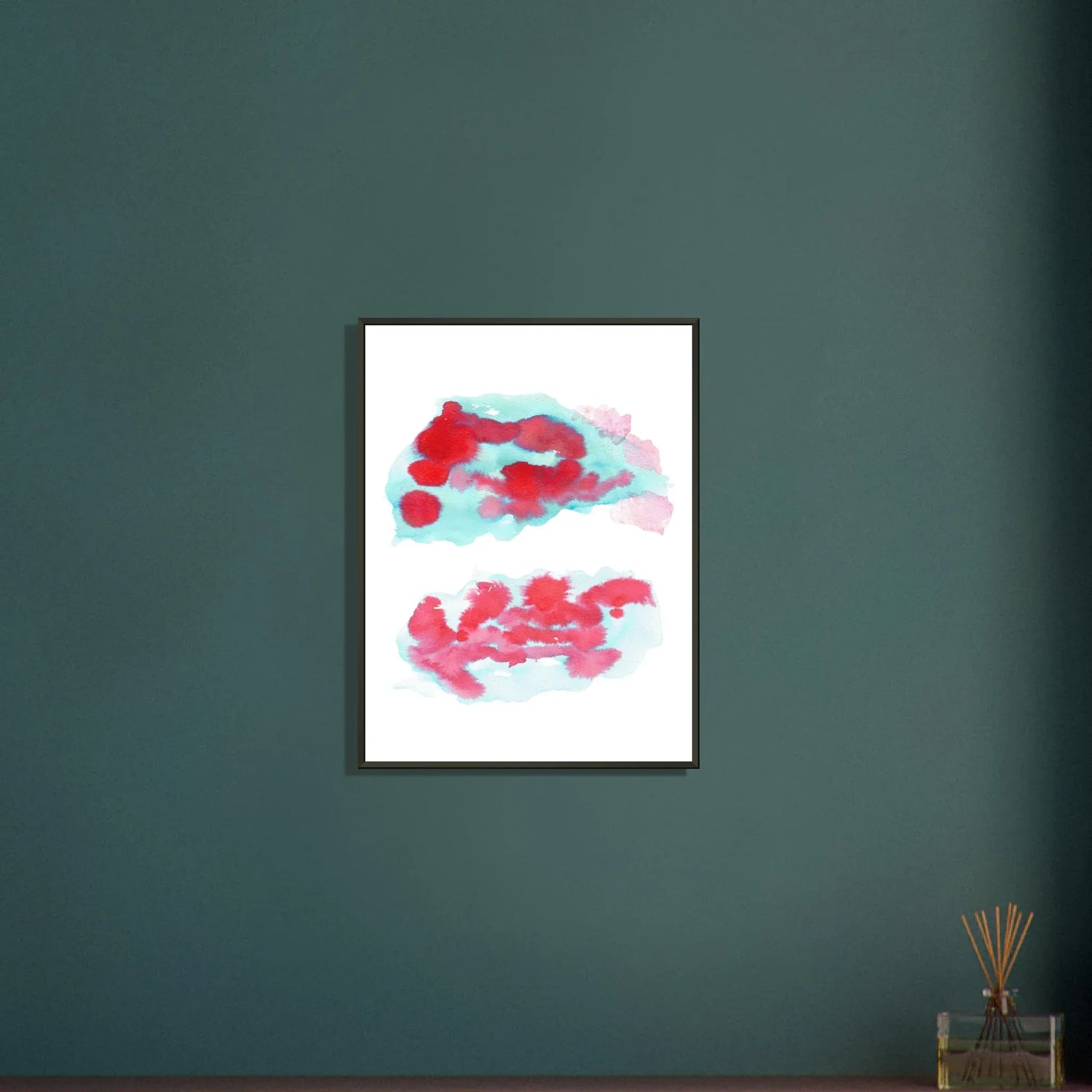 Classic Semi-Glossy Paper Metal Framed Poste Brumes Carmin - Laure Leprince - Artiste Peintre