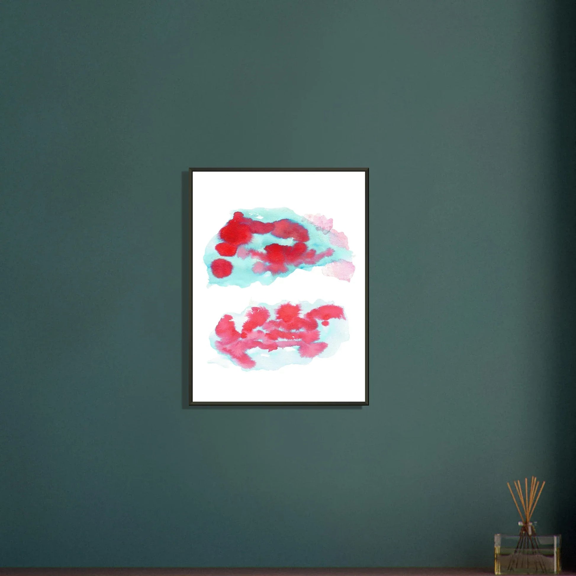 Classic Semi-Glossy Paper Metal Framed Poste Brumes Carmin - Laure Leprince - Artiste Peintre