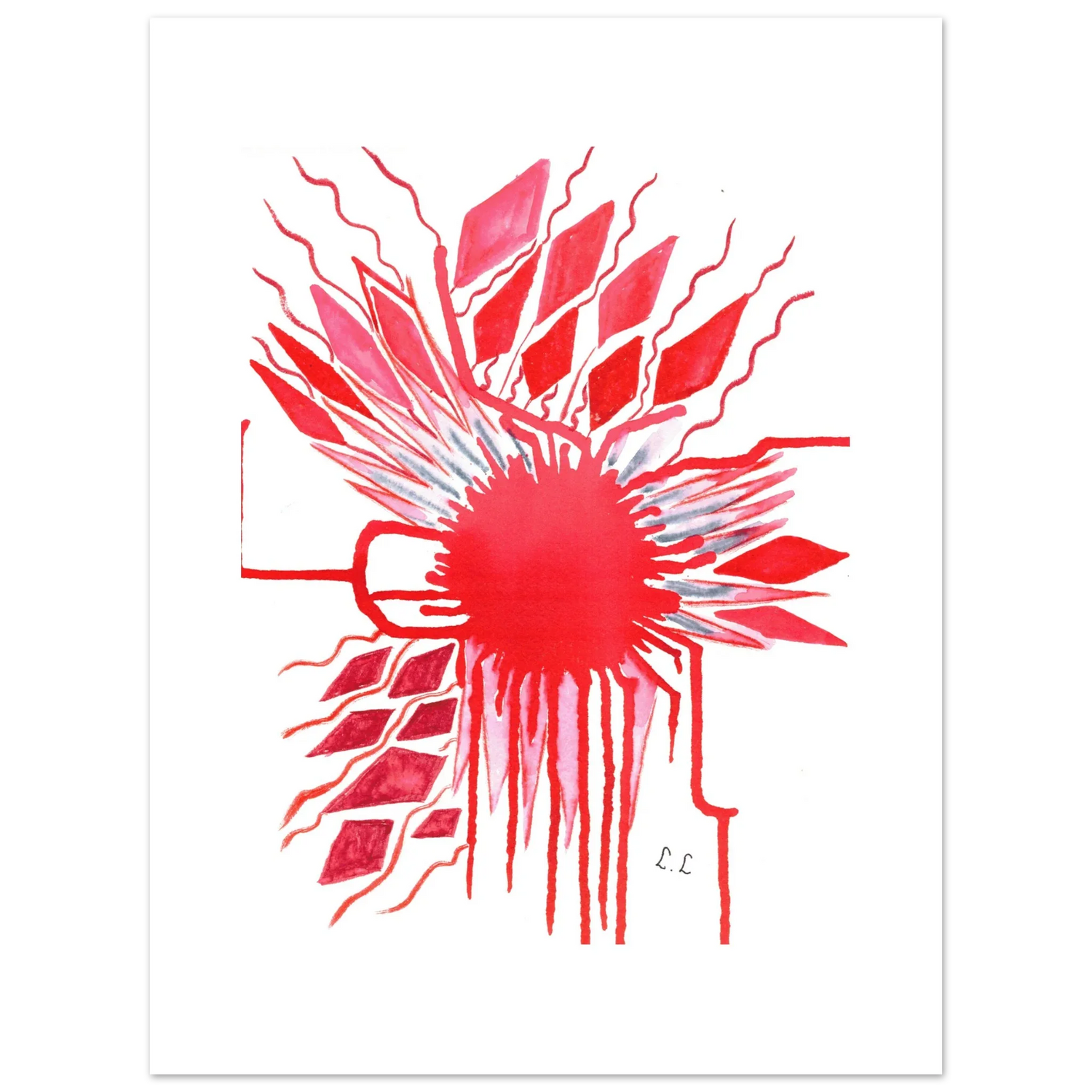 Affiche premium sur papier mat Rouge – Art mural de qualité supérieure - Laure Leprince - Artiste Peintre