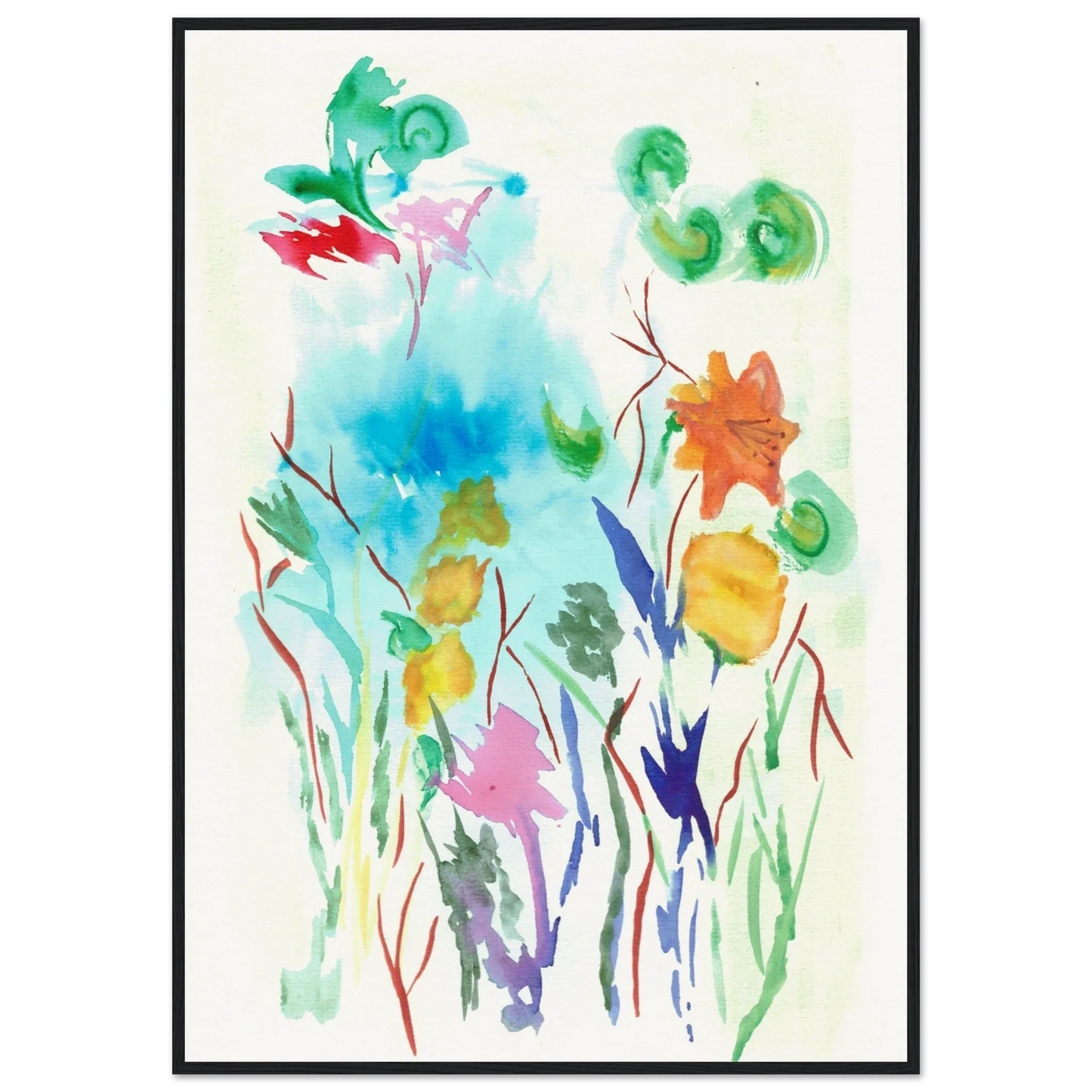 Affiche Encadrée Museum-Quality Matte Paper Wooden Framed Jardin Lumineux - Laure Leprince - Artiste Peintre